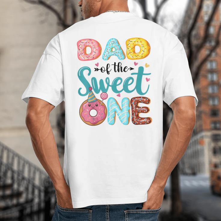 Dad Of The Sweet One 1st Birthday Girl Donut Party Big And Tall Men's T-Shirt Back Print