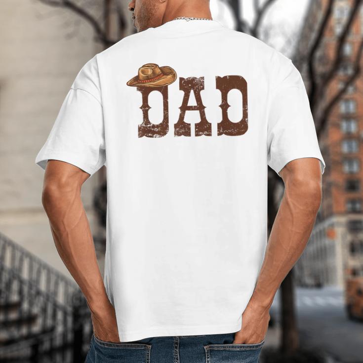 Dad Western Family Matching Birthday Cowboy Cowgirl Big And Tall Men's T-Shirt Back Print