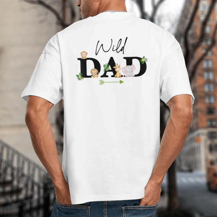 Dad Of The Wild One Zoo Birthday Safari Jungle Animal Big And Tall Men's T-Shirt Back Print