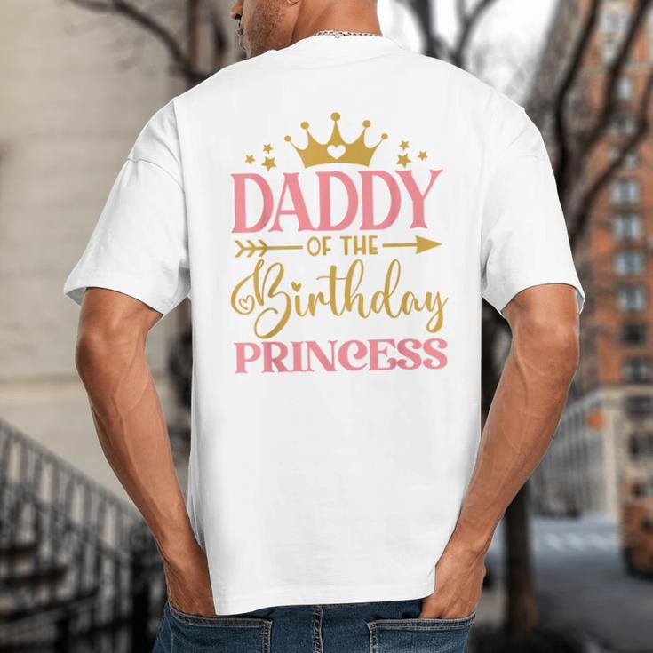 Daddy Of The Birthday For Girl 1st Birthday Princess Girl Big And Tall Men's T-Shirt Back Print Daddy Of The Birthday For Girl 1st Birthday Princess Girl Big And Tall Men's T-Shirt Back Print