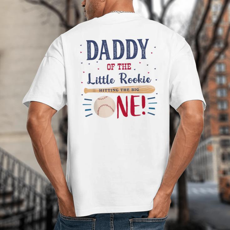 Daddy Dad First Birthday Little Rookie Baseball The Big One Big And Tall Men's T-Shirt Back Print Daddy Dad First Birthday Little Rookie Baseball The Big One Big And Tall Men's T-Shirt Back Print