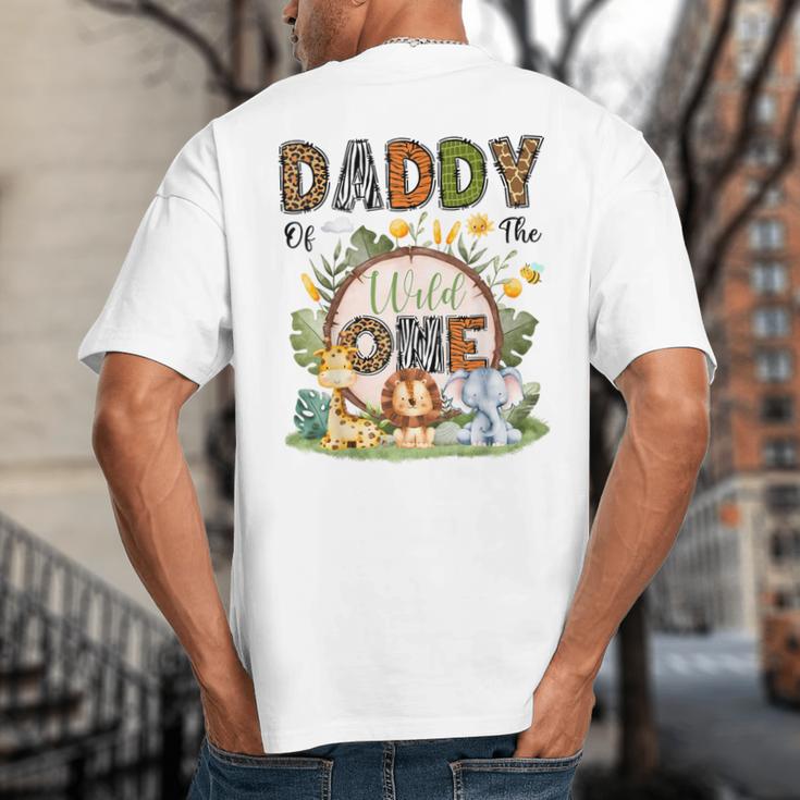 Daddy Of The Wild One 1St Birthday Boy Safari Jungle Big And Tall Men's T-Shirt Back Print
