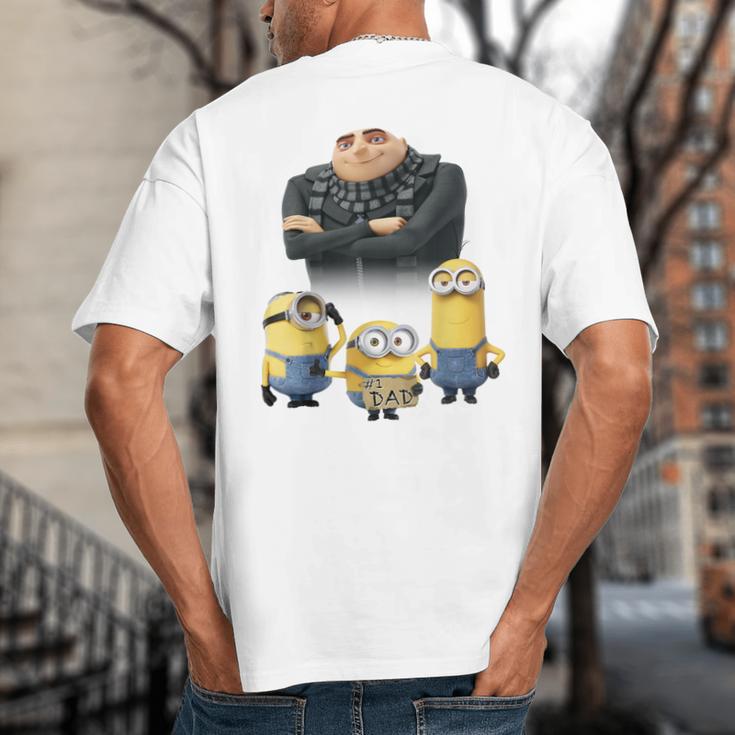 Despicable Me Minions Father's Day 1 Dad Cardboard Sign Big And Tall Men's T-Shirt Back Print