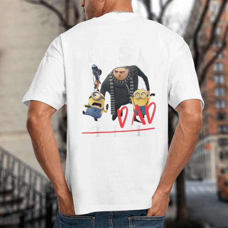 Despicable Me Minions Father's Day World's Best Dad Villain Big And Tall Men's T-Shirt Back Print