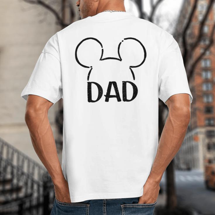 Disney Mickey And Friends Dad Mickey Ears Outline Logo Big And Tall Men's T-Shirt Back Print Disney Mickey And Friends Dad Mickey Ears Outline Logo Big And Tall Men's T-Shirt Back Print