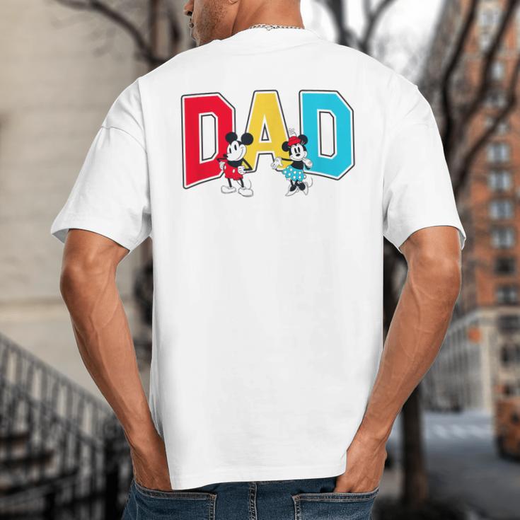 Disney Mickey And Friends Mickey Minnie Dad Collegiate Logo Big And Tall Men's T-Shirt Back Print