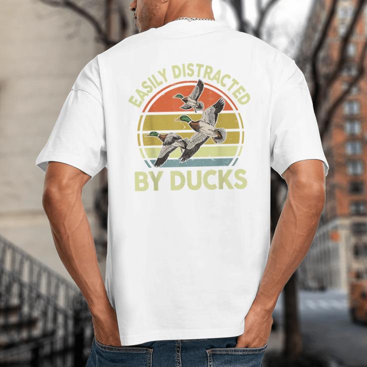 Easily Distracted Duck Hunting Dad Hunter Son Daughter Big And Tall Men's T-Shirt Back Print