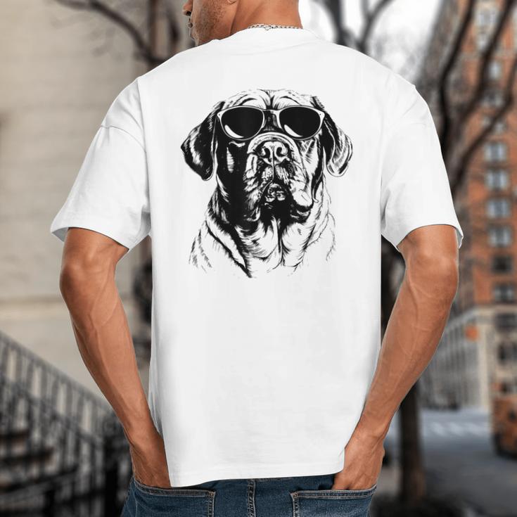 English Mastiff Sketch Drawing Art Dog Lover Mom Dad Women Big And Tall Men's T-Shirt Back Print