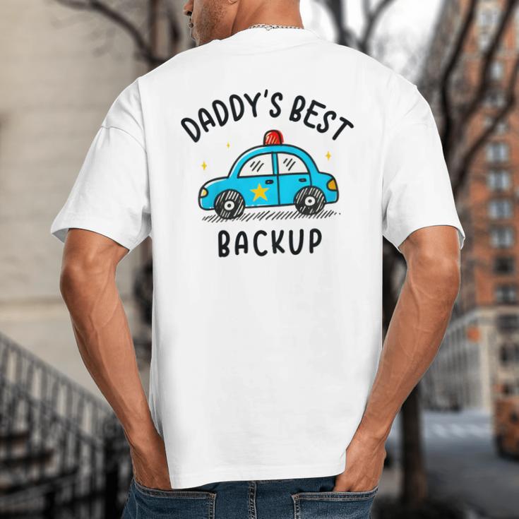 Father Son Daughter Daddy's Best Backup Father's Day Toddler Big And Tall Men's T-Shirt Back Print