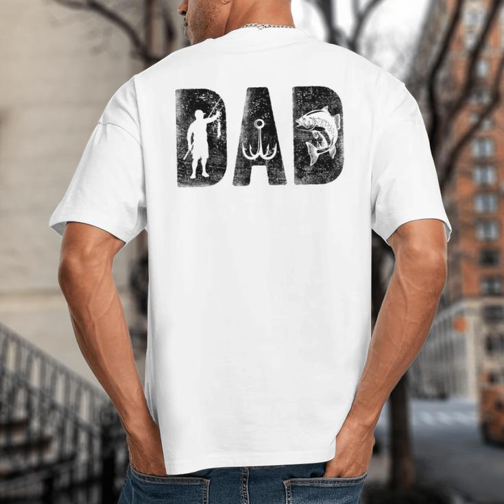 Fishing Dad Birthday Classic Bold Font Fish Daddy Big And Tall Men's T-Shirt Back Print