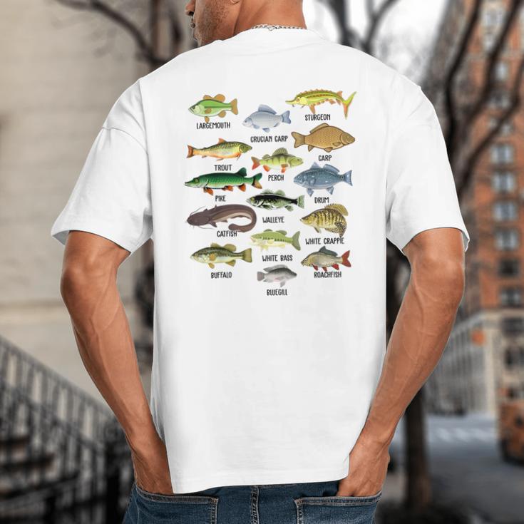 Fishing-Shirt Types Of Freshwater Bass Fish Dad Jokes Big And Tall Men's T-Shirt Back Print Fishing-Shirt Types Of Freshwater Bass Fish Dad Jokes Big And Tall Men's T-Shirt Back Print