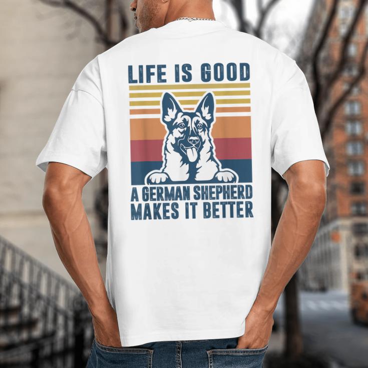 German Shepherd Men Women Dog Dad Mom German Shepherd Big And Tall Men's T-Shirt Back Print