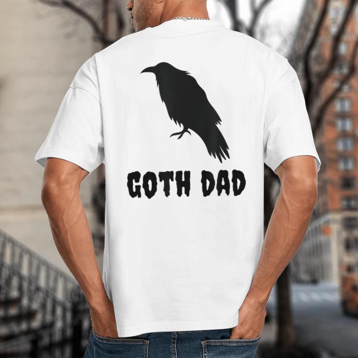 Goth Dad Gothic Bird Crow Emo Father's Day Big And Tall Men's T-Shirt Back Print