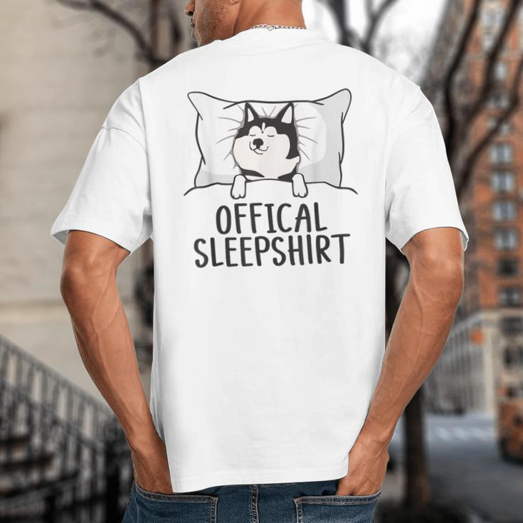 Husky Dog Pajama Husky Official Sleepshirt Mom Dad Kid Big And Tall Men's T-Shirt Back Print