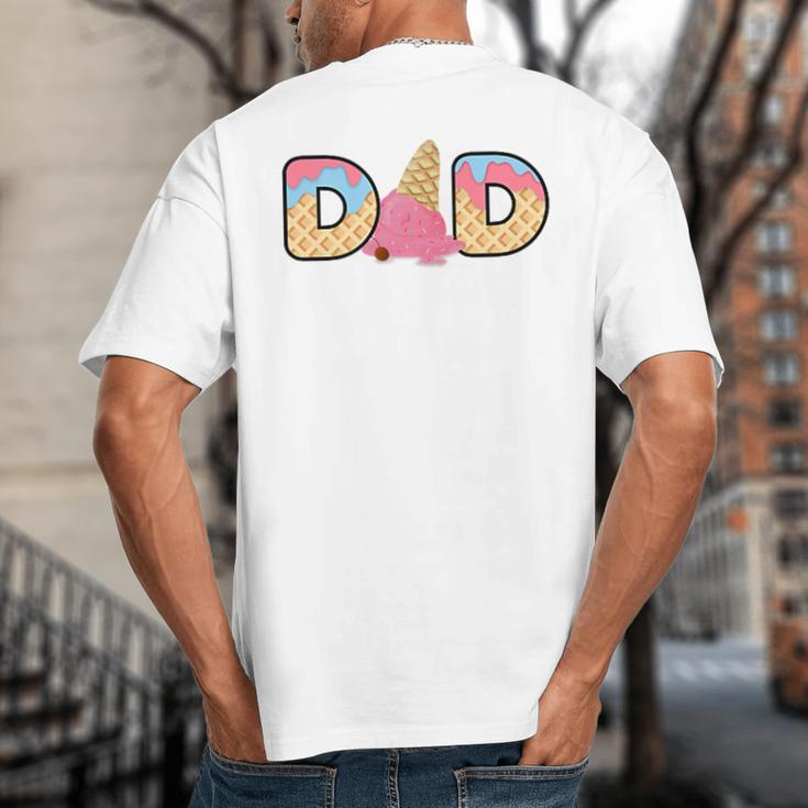 Ice Cream Dad 1st Birthday Matching Family Big And Tall Men's T-Shirt Back Print