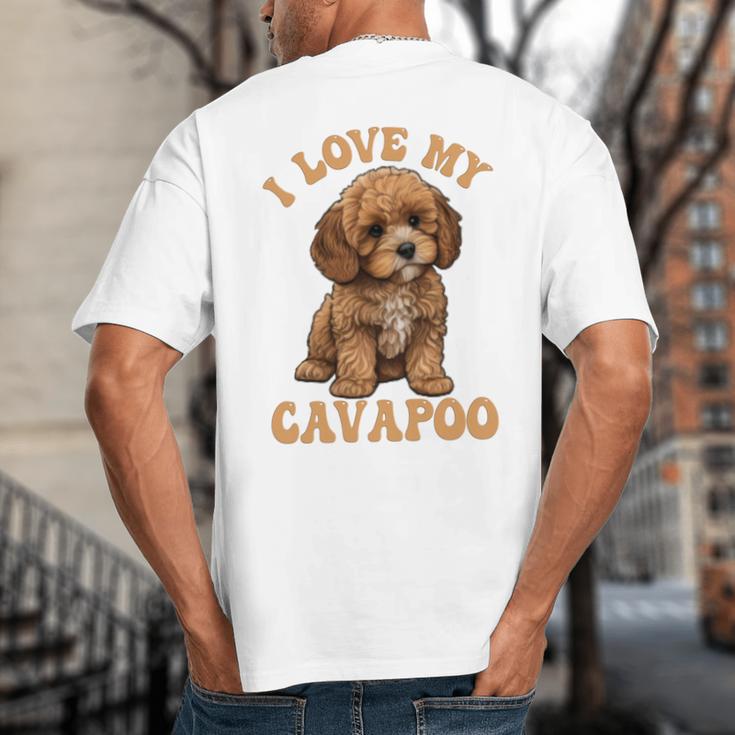 I Love My Cavapoo For Mom Dad Kids Big And Tall Men's T-Shirt Back Print