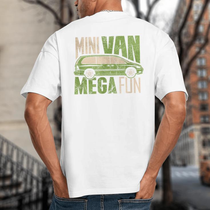 Mini Van Mega Fun Mom Dad T-Shirt Big And Tall Men's T-Shirt Back Print