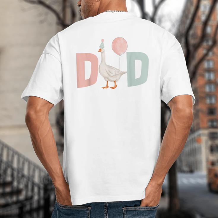 One Silly Goose Dad 1st First Birthday Family Matching Party Big And Tall Men's T-Shirt Back Print