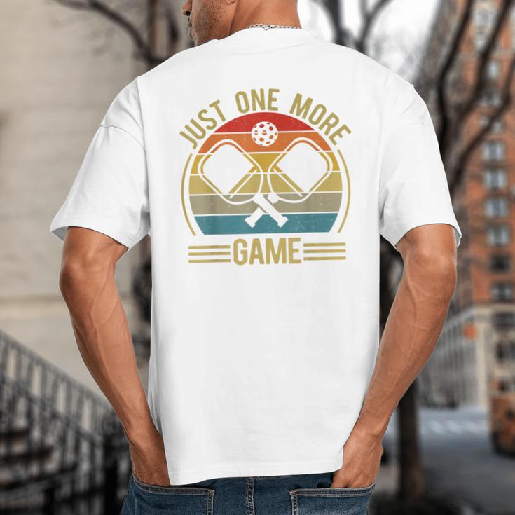 Pickleball-Shirt Just One More Game Dad Mom Women Men Big And Tall Men's T-Shirt Back Print