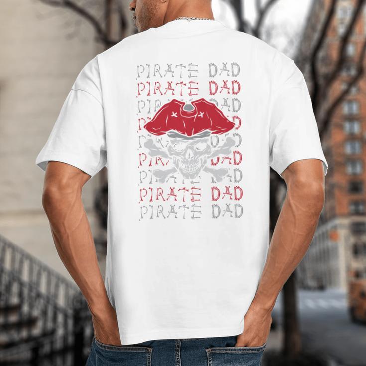 Pirate Dad Skull And Crossbones Tampa Gasparilla Captain Big And Tall Men's T-Shirt Back Print