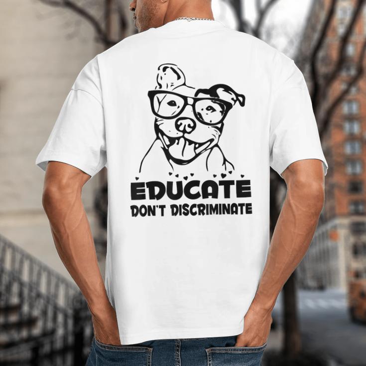 Pit Bull LoverShirt Pitbull Mom Rescue Dog Dad Puppy Big And Tall Men's T-Shirt Back Print
