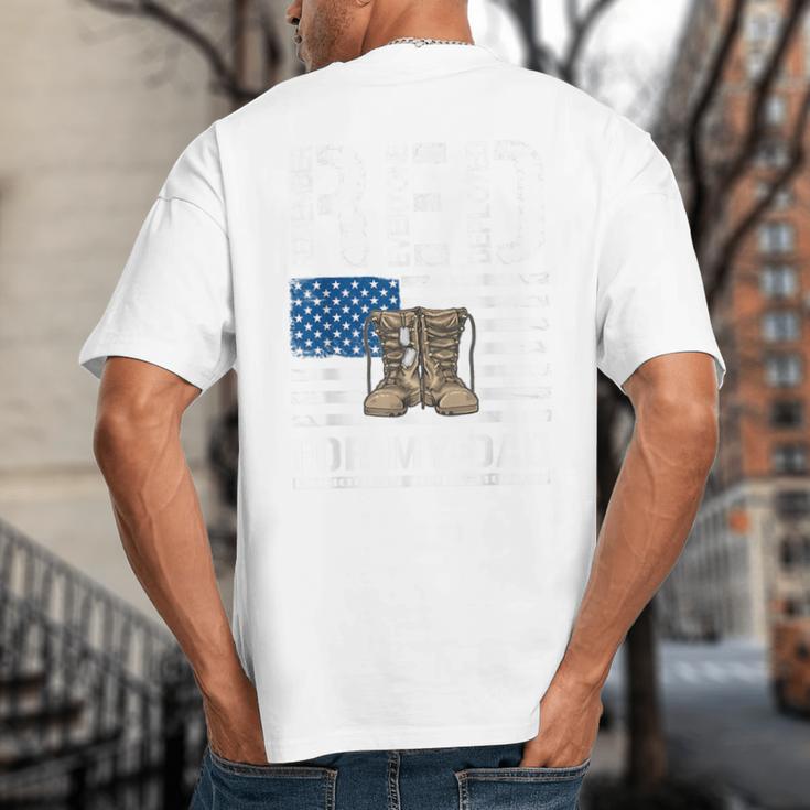 RED Friday For My Dad Military Veteran Deployed Big And Tall Men's T-Shirt Back Print RED Friday For My Dad Military Veteran Deployed Big And Tall Men's T-Shirt Back Print