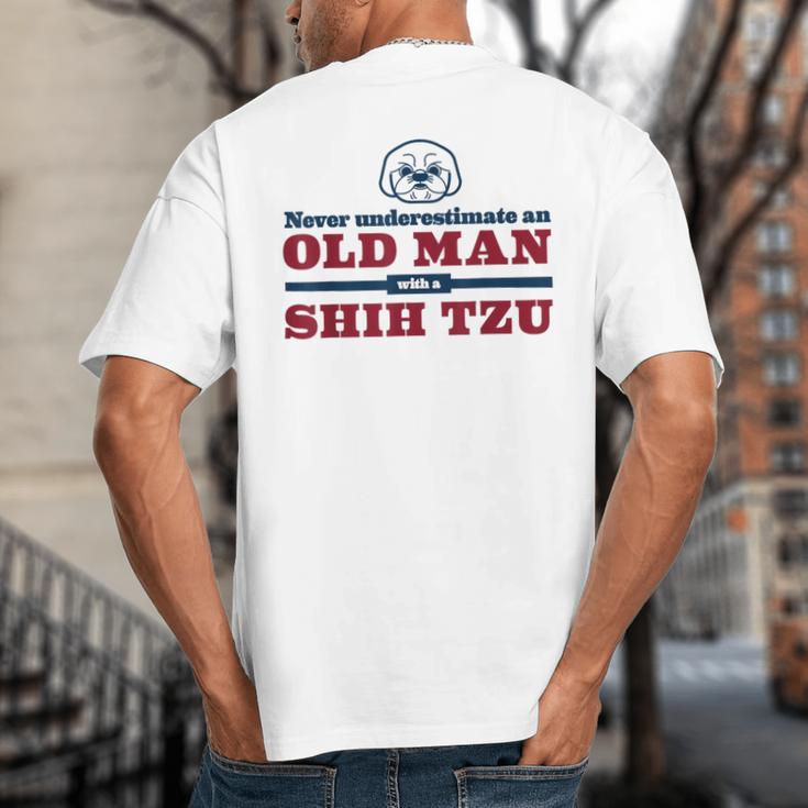 Shih Tzu Dad Shirt Never Underestimate An Old Man Gift Tee Big And Tall Men's T-Shirt Back Print Shih Tzu Dad Shirt Never Underestimate An Old Man Gift Tee Big And Tall Men's T-Shirt Back Print