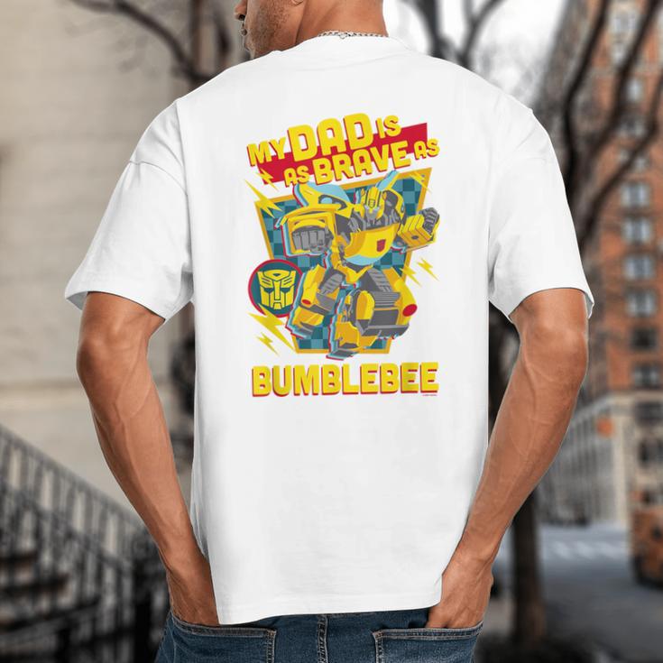 Transformers Father's Day Bumblebee My Dad Is Brave Big And Tall Men's T-Shirt Back Print