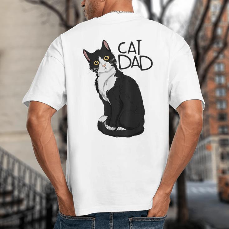 Tuxedo Cat Dad Cat Dad Tuxedo Cat Dad Big And Tall Men's T-Shirt Back Print