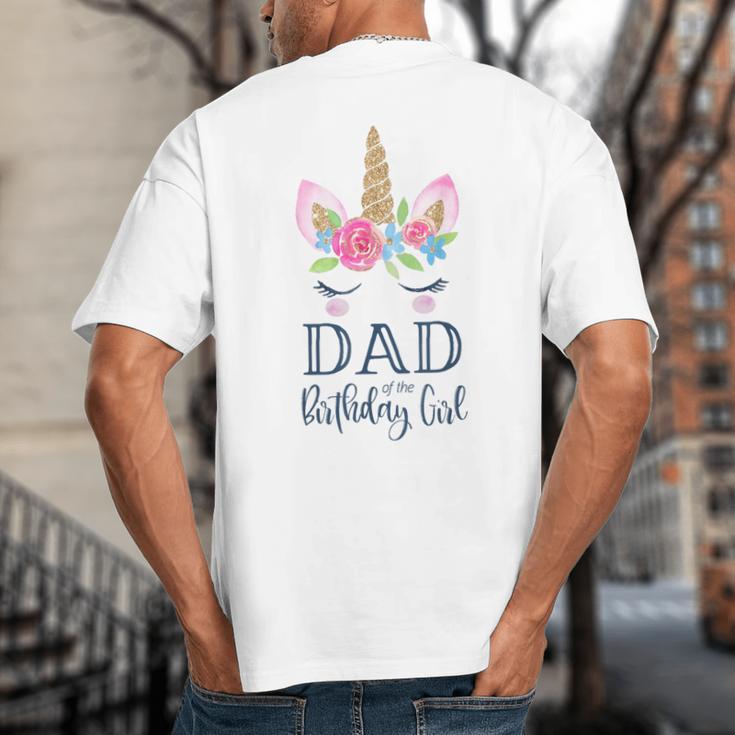 Unicorn Dad Of The Birthday Girl Shirt Matching Party Tee Big And Tall Men's T-Shirt Back Print Unicorn Dad Of The Birthday Girl Shirt Matching Party Tee Big And Tall Men's T-Shirt Back Print