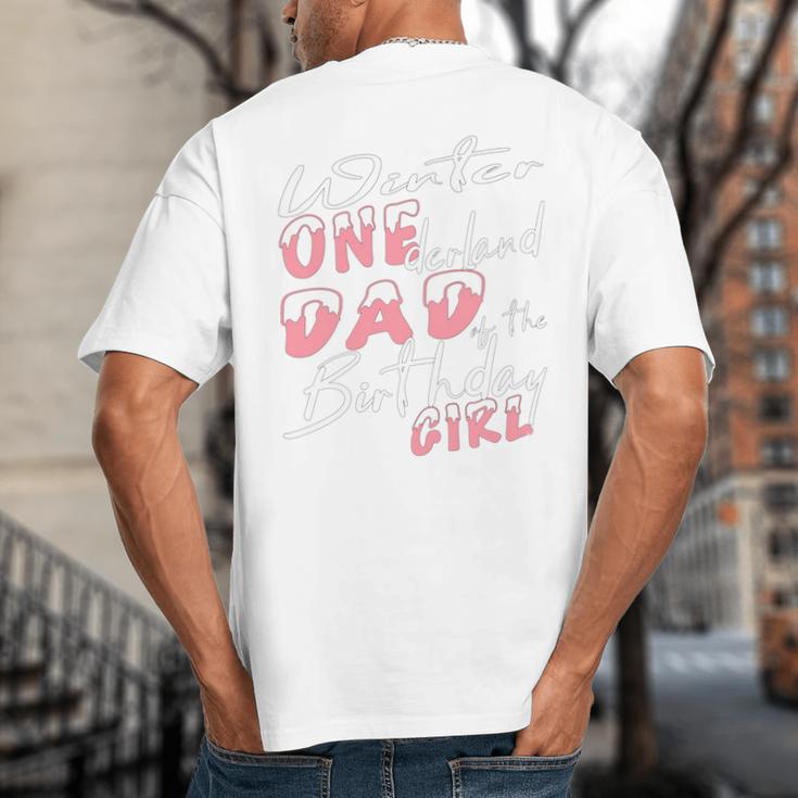 Winter Onederland 1st Birthday Theme Dad Of Birthday Girl Big And Tall Men's T-Shirt Back Print Winter Onederland 1st Birthday Theme Dad Of Birthday Girl Big And Tall Men's T-Shirt Back Print