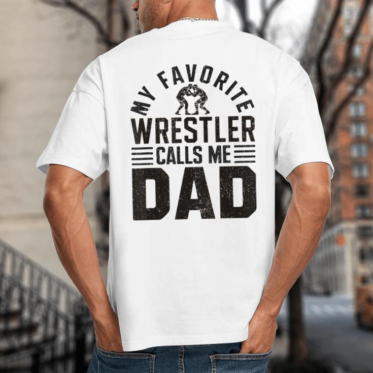 Wrestler Daddy Wrestling Dad Big And Tall Men's T-Shirt Back Print