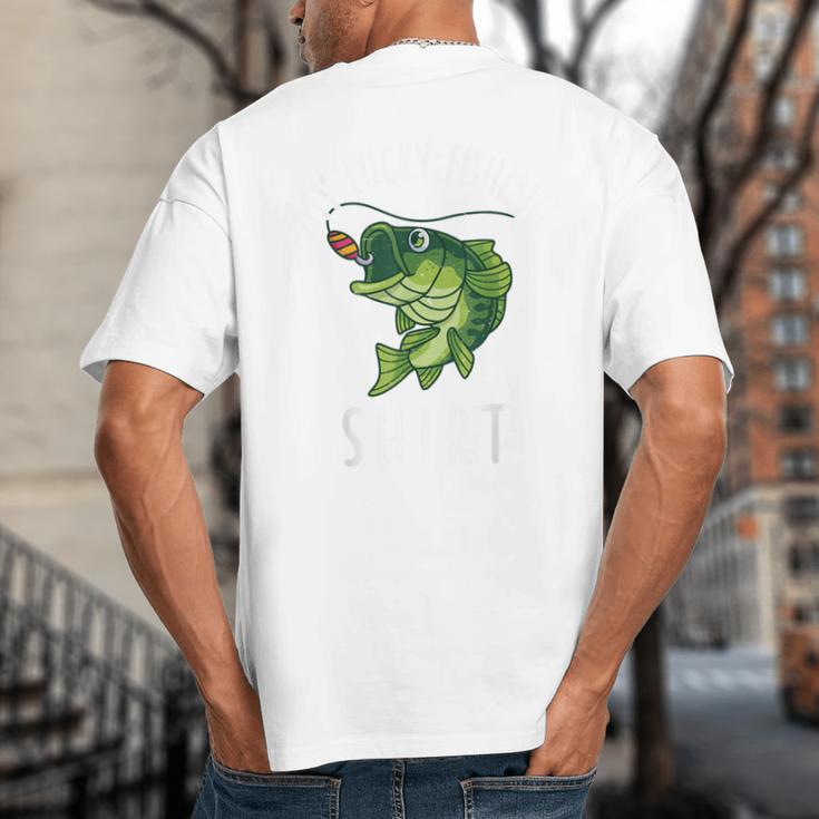 Youth Boy My Lucky Fishing-Shirt Bass Fish Dad Big And Tall Men's T-Shirt Back Print