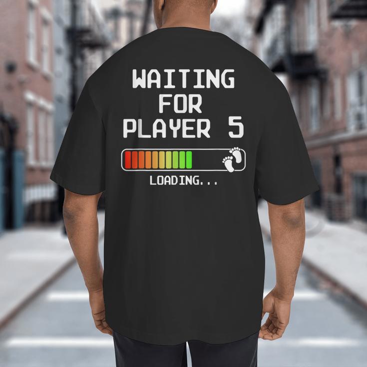 3rd Time Dad Mom Waiting For Player 5 Baby 3 Announcement Big And Tall Men's T-Shirt Back Print