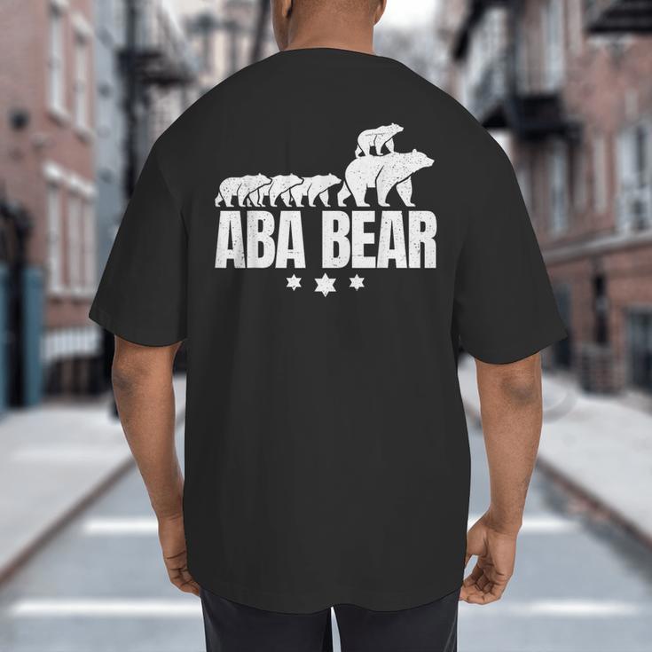 Aba Bear For Jewish Dad With Four Kids On Father's Day Big And Tall Men's T-Shirt Back Print