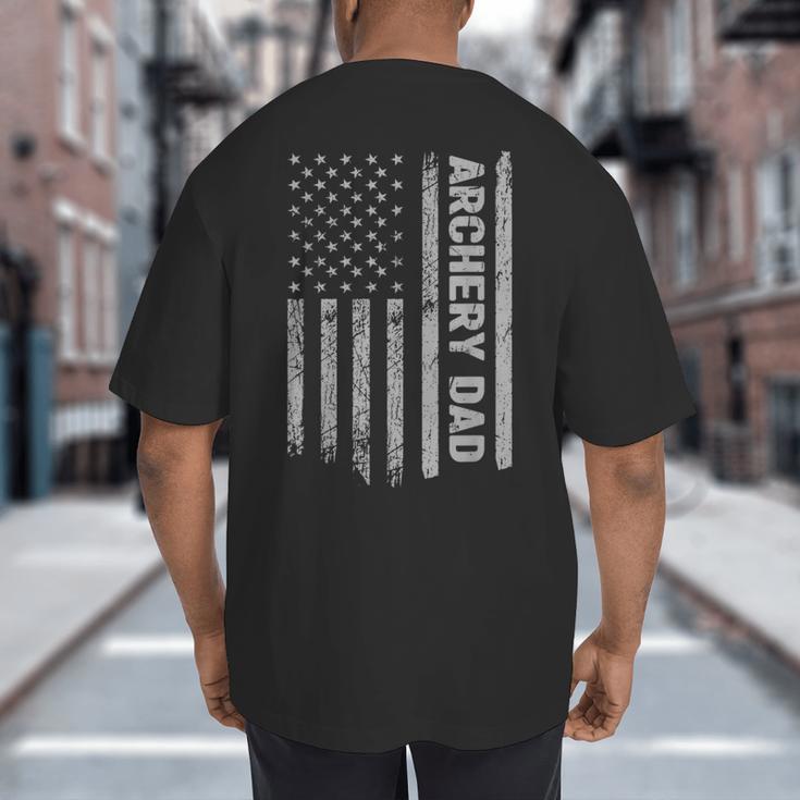 Archery Dad America US Flag Patriot Vintage Archer Big And Tall Men's T-Shirt Back Print