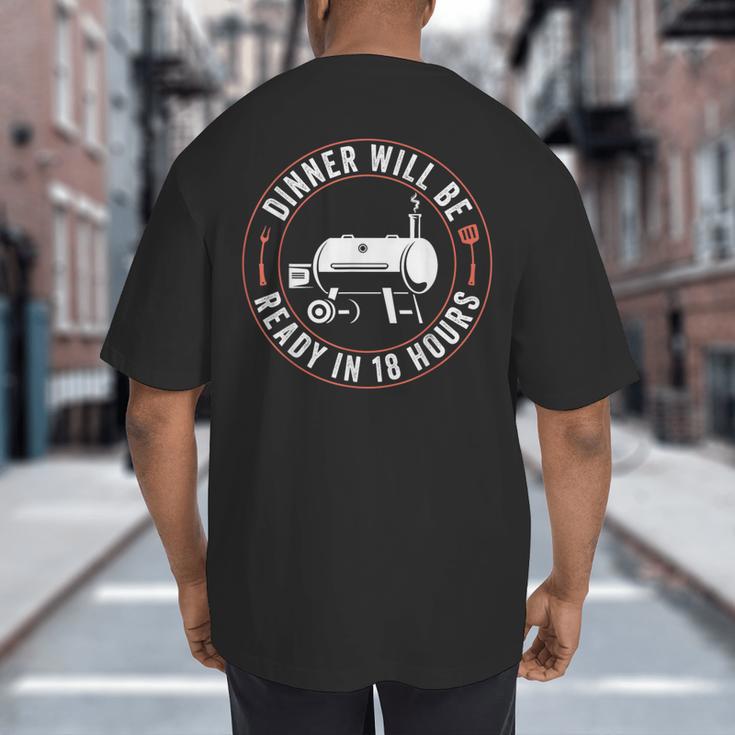 BBQ Dad Smoking Meat Smoker Barbecue Dad Apparel Big And Tall Men's T-Shirt Back Print