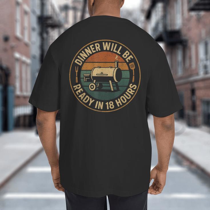 BBQ Dad Smoking Meat Smoker Barbecue Dad Big And Tall Men's T-Shirt Back Print