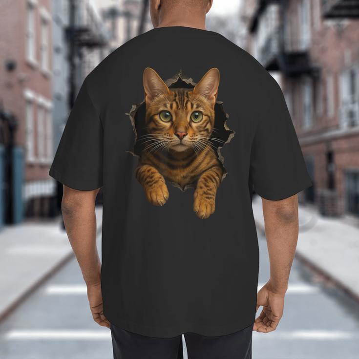 Bengal Cat Lover Animal Pet Bengal Cat Owner Mom Cat Dad Cat Men Women Kids Big And Tall Men's T-Shirt Back Print