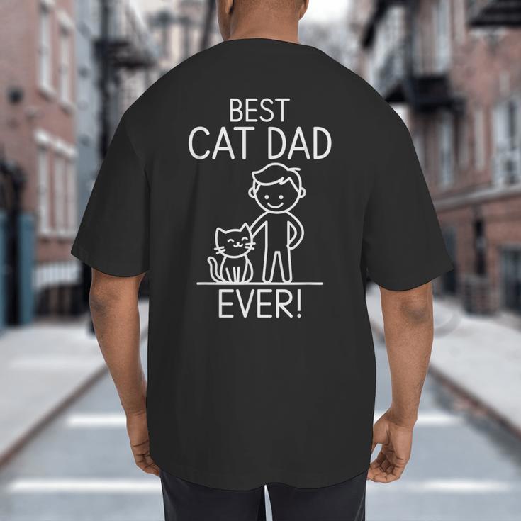 Best Cat Dad Ever Fun Line Art Illustration Big And Tall Men's T-Shirt Back Print Best Cat Dad Ever Fun Line Art Illustration Big And Tall Men's T-Shirt Back Print
