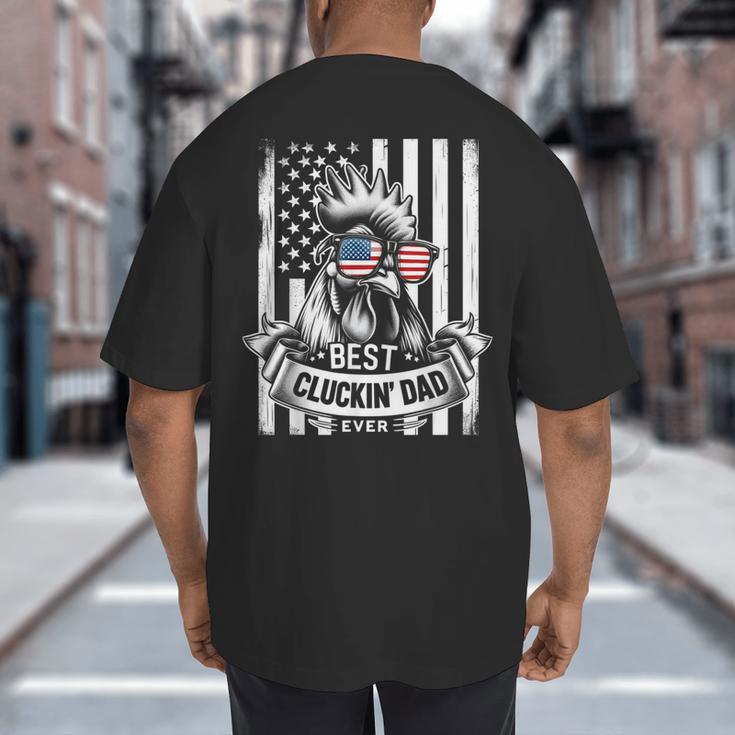 Best Cluckin' Dad Ever Chicken Lover Graphic Tees Cotton Polyester Casual Graphic Small Crew Neck Short Sleeve Big And Tall Men's T-Shirt Back Print