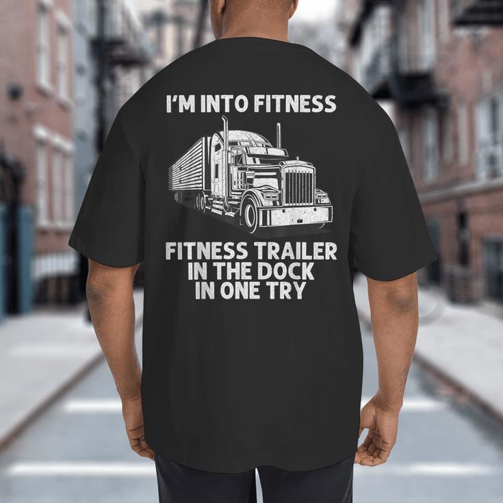 Best Truck Driver Art For Men Dad Women Trucking CDL Trucker Big And Tall Men's T-Shirt Back Print