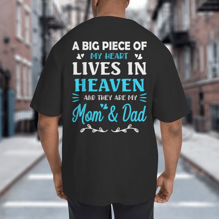 A Big Piece Of My Heart Lives In Heaven My Mom And Dad Big And Tall Men's T-Shirt Back Print A Big Piece Of My Heart Lives In Heaven My Mom And Dad Big And Tall Men's T-Shirt Back Print