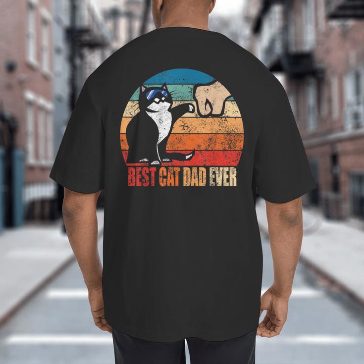 Cat Loving Daddy Fathers Day Mens None Best Cat Dad Ever Paw Fist Bump Fathers Day TeeShirt Small US Big And Tall Men's T-Shirt Back Print