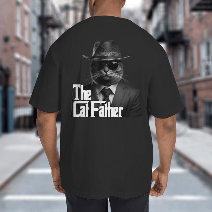 The Catfather Fathersday Best Birthday Cat Dad Big And Tall Men's T-Shirt Back Print