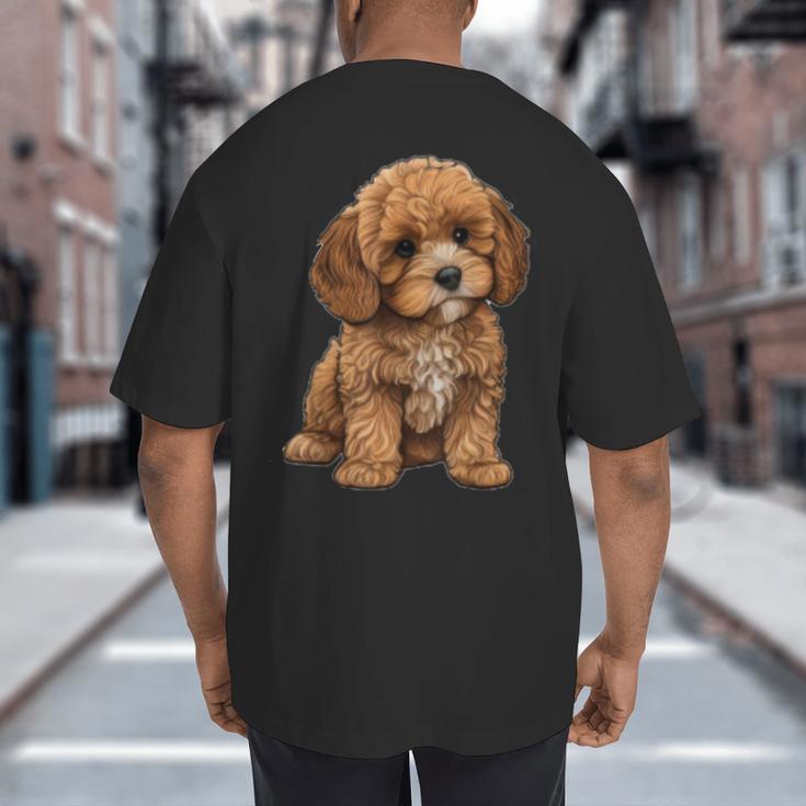 Cavapoo Breed Pet Lover Art Dog For Mom Dad Kids Big And Tall Men's T-Shirt Back Print