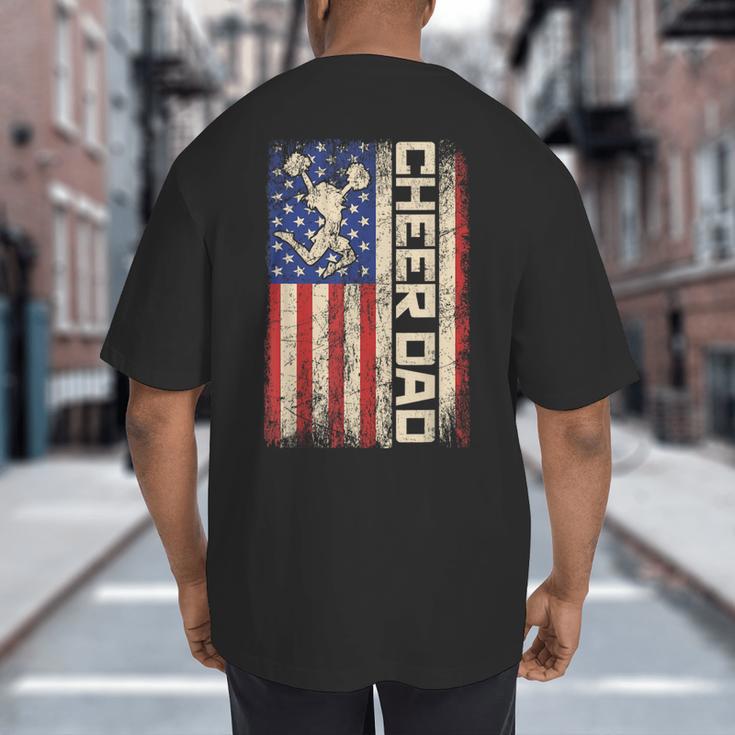 Cheerleader Dad Cheer Dad American US Flag Father Team Big And Tall Men's T-Shirt Back Print