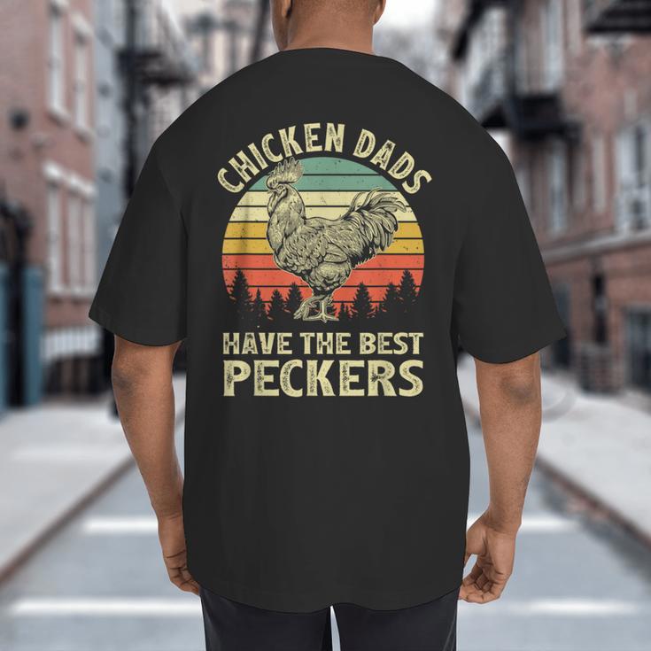 Chicken Dads Have The Best Peckers Vintage Apparel Big And Tall Men's T-Shirt Back Print