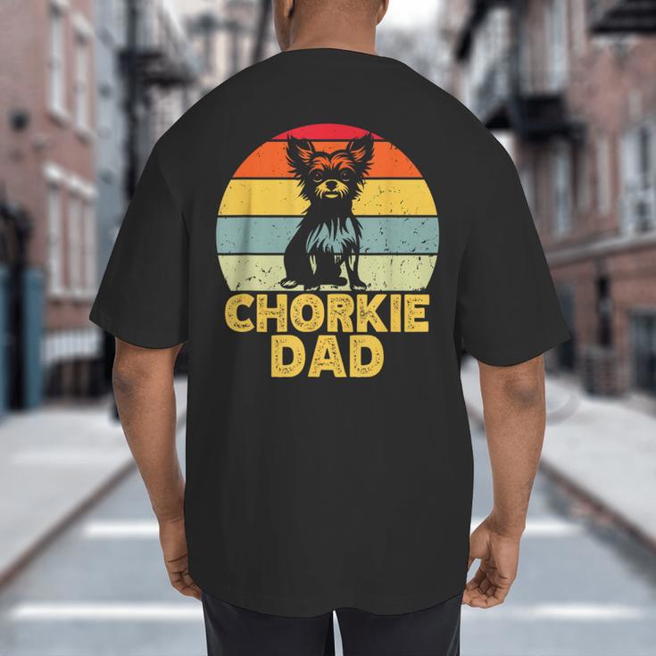 Chorkie Dad Retro Sunset Chihuahua Yorkie Mix Lover Big And Tall Men's T-Shirt Back Print