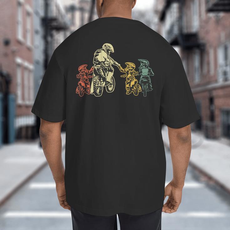 Cool Motocross Dirt Bike Biker Dad & Sons Father's Day Big And Tall Men's T-Shirt Back Print